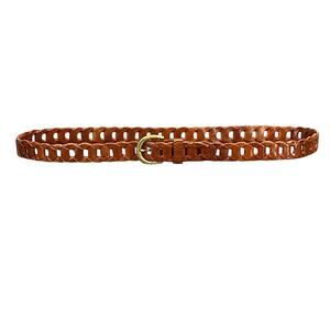 Capezio Vintage Brown Leather Braided Belt 32.5-36.5"